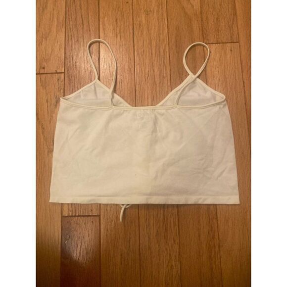 NWOT Poof, women's white cropped thin strap top size small - Picture 3 of 6